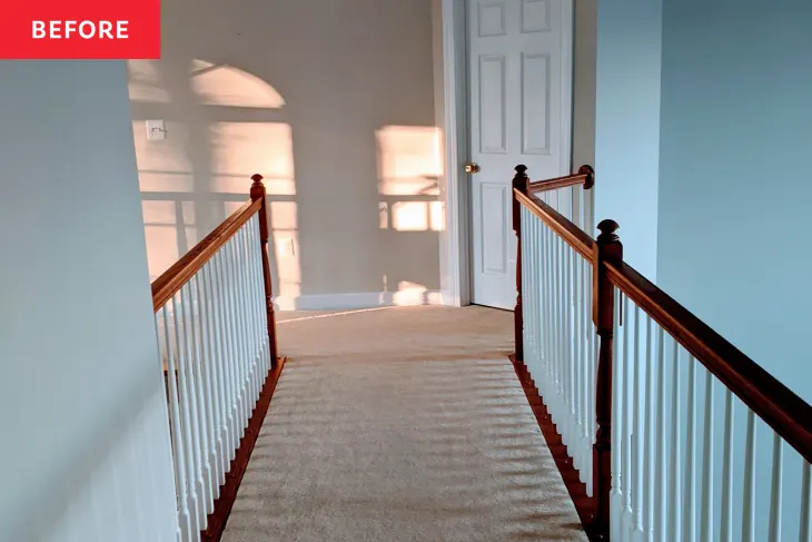 Ennen ja jälkeen: Tyhjä portaiden tasanteelle tehdään tyylikäs uusinta, joka on myös yllättävän käytännöllinen