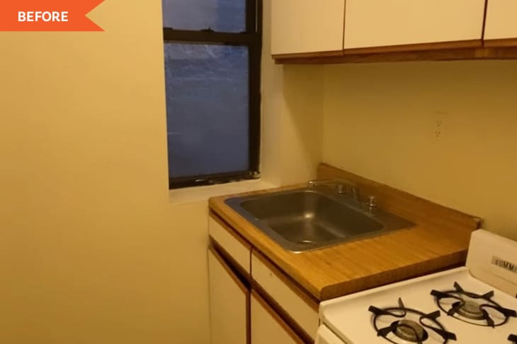 Antes e depois: 3 projetos de descascar e colar transformam uma cozinha alugada por apenas US $ 200