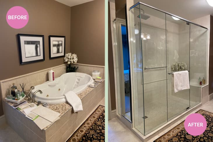 Преди и след: тромавата вана за баня вече е стилна и безопасна за стареене на място