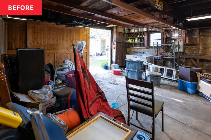 Prej in potem: v oddaji HGTV 'Celebrity IOU' Cheryl Hines preoblikuje zapuščeno garažo v luksuzno sobo za goste