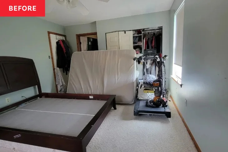 Pirms un pēc: guļamistabas pārtaisīšana 1300 USD vērtībā saglabā mēbeles, bet rada sapņainas Boho noskaņas