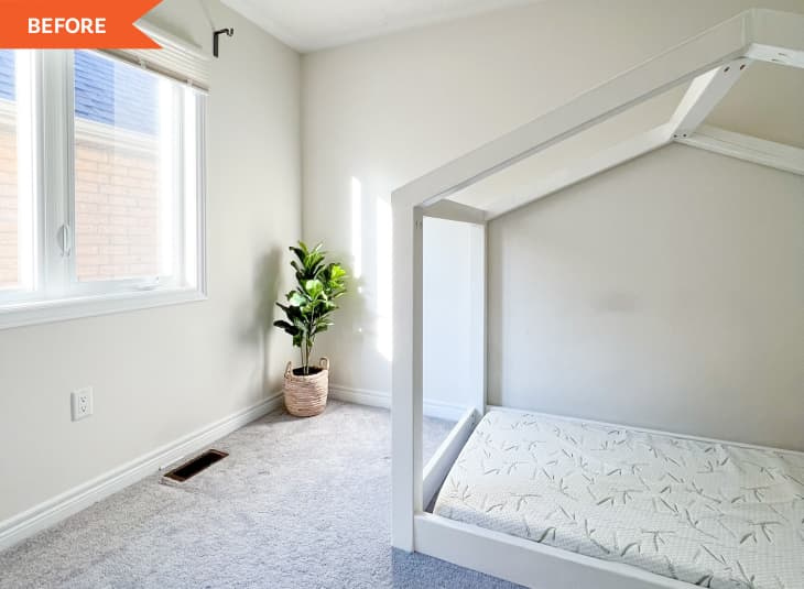 Abans i després: una renovació de bricolatge de 600 dòlars omple aquest dormitori senzill de color i caprici