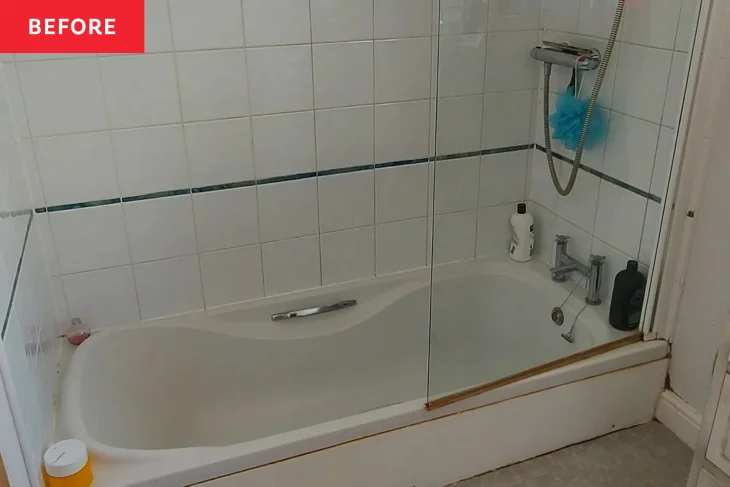 Преди и след: Разпадащата се баня вече е функционална за заето семейство