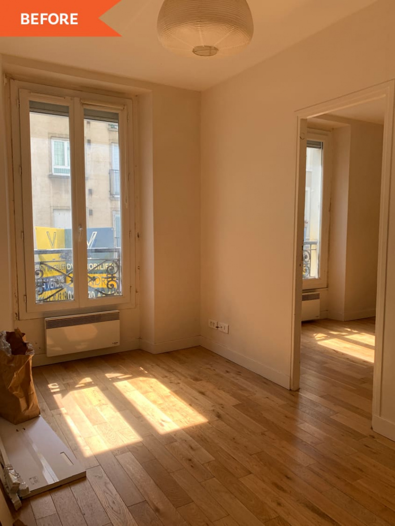 Преди и след: Трансформацията на този парижки апартамент от 290 квадратни фута е зашеметяваща
