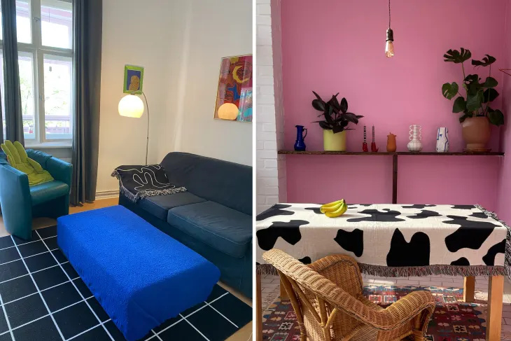 Tento pár vytvoril farbu vo svojom berlínskom nájomnom byte s rozlohou 635 štvorcových stôp